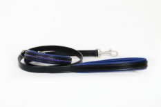 Set měkce podloženého koženého vodítka a obojku s kamínky (velikost obojku: 27 - 33 cm)