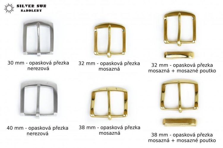Ručně prošívaný kožený opasek široký - Šířka opasku a přezka: 38 mm - opasková přezka mosazná