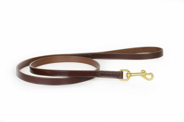 Jednoduché kožené vodítko - Šířka vodítka: 2 cm, Délka vodítka (včetně karabiny): 150 cm (pouze v černé, tmavě hnědé a kaštanové barvě)